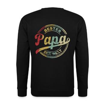 Bester Papa der Welt. - Unisex Pullover - Schwarz - Hinten - Alina (178cm)