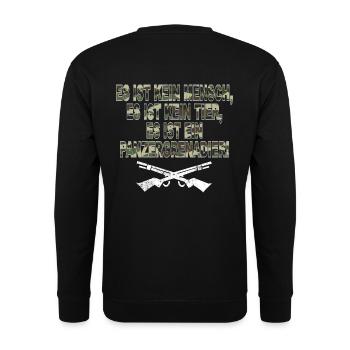 Panzergrenadier - Unisex Pullover - Schwarz - Hinten - Michal (187cm)