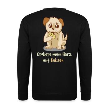 Conquer My Heart with Cookies Fantasy HUnde - Unisex Sweatshirt - black - Back - Alina (178cm)