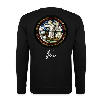 "Sleeping Souls" Designer Motif SS22 Christian - Unisex Sweatshirt - black - Back - Alina (178cm)