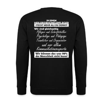 Heilerziehungspfleger - Unisex Pullover - Schwarz - Hinten - Michal (187cm)