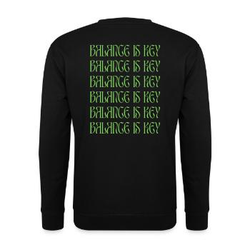 BALANCE IS KEY (green) - Unisex Sweatshirt - black - Back - Alina (178cm)