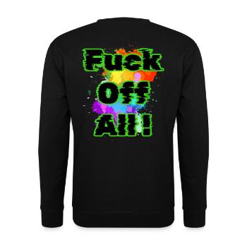 Verpiss dich alle - Unisex Pullover - Schwarz - Hinten - Alina (178cm)