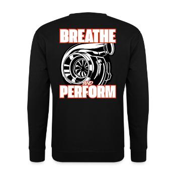 Turbocharger - Unisex Pullover - Schwarz - Hinten - Alina (178cm)
