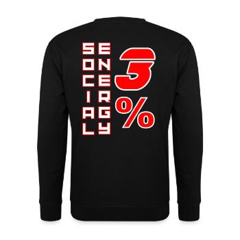 Énergie sociale 3 % - Boldi Graphics - Sweat-shirt Unisexe - noir - Dos - Michal (187cm)