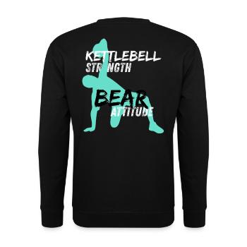 Kettlebell Stärke Bear Attitude - Unisex Pullover - Schwarz - Hinten - Michal (187cm)