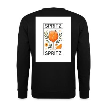 Spritz Glas Botanik Design - Unisex Pullover - Schwarz - Hinten - Michal (187cm)