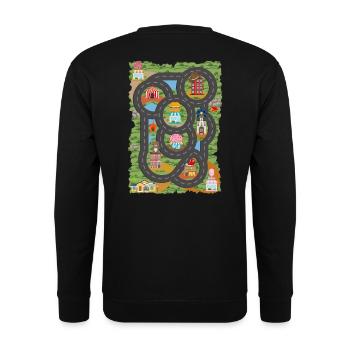 Chemise de jeu de voiture, cadeau de la fête des pères - Sweat-shirt Unisexe - noir - Dos - Alina (178cm)