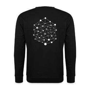 Blockchain Technologie Kryptowährung Börse Block - Unisex Pullover - Schwarz - Hinten - Alina (178cm)