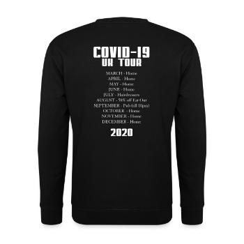 COVID 19 UK TOUR 2020 LUSTIG SARKASTISCH COVID - Unisex Pullover - Schwarz - Hinten - Alina (178cm)