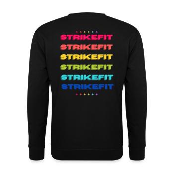 STRIKEFIT - Regenbogen - Unisex Pullover - Schwarz - Hinten - Alina (178cm)