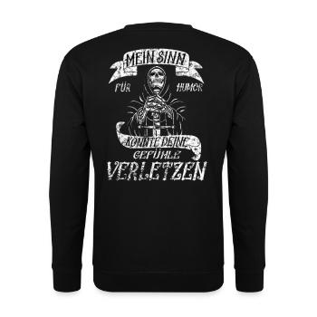 Bad humor is best humour ! - Unisex Sweatshirt - black - Back - Alina (178cm)