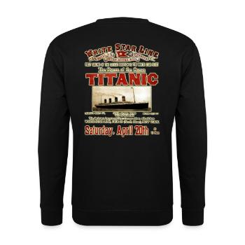 TITANIC VINTAGE CREATION Louis RUNEMBERG © Adagp - Sweat-shirt Unisexe - noir - Dos - Michal (187cm)