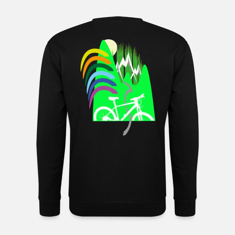 Fahrradpfad Berge Regenbogen - Unisex Pullover - Schwarz