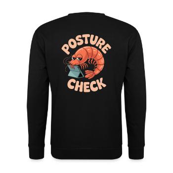 Lustiges Posture Check Home Office Gamer - Sweat-shirt Unisexe - noir - Dos - Alina (178cm)