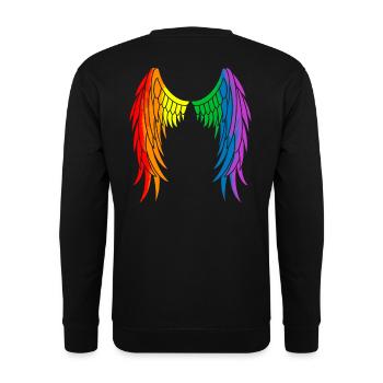 Wings Rainbow LGBT - Unisex Sweatshirt - black - Back - Michal (187cm)