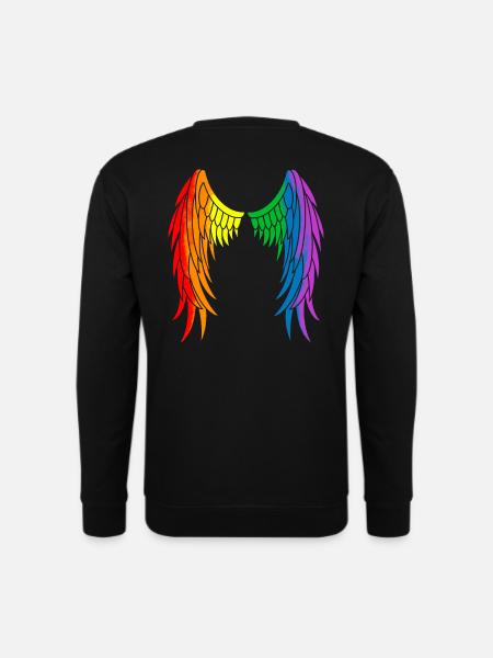 Wings Rainbow LGBT - Unisex Sweatshirt - black