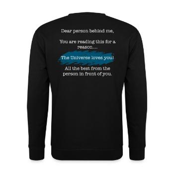 The universe loves you - Unisex Sweatshirt - black - Back - Alina (178cm)