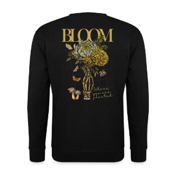 Bloom - Where you were planeted - Unisex Sweatshirt - black - Back - Alina (178cm)