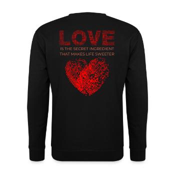 Love Is The Secret Ingredient - Unisex Sweatshirt - black - Back - Alina (178cm)