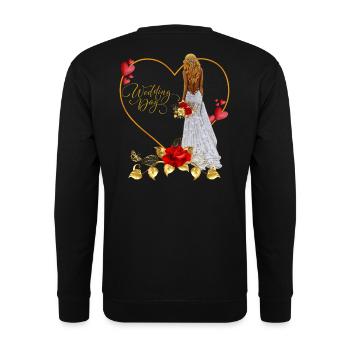 Red Rose Wedding Day - Unisex Sweatshirt - black - Back - Alina (178cm)