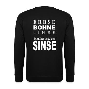 Sinsheim Erbse Bohne Linse - Unisex Pullover - Schwarz - Hinten - Alina (178cm)