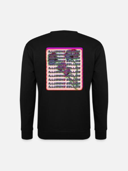 illusions collide: floral Graphic - Unisex Sweatshirt - black