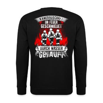 Feuerwehr - Kameradschaft - Unisex Pullover - Schwarz - Hinten - Alina (178cm)