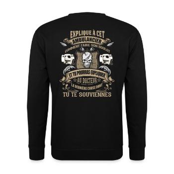 Tee Shirt Ambulancier - Sweat-shirt Unisexe - noir - Dos - Alina (178cm)