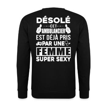 Tee Shirt Ambulancier - Sweat-shirt Unisexe - noir - Dos - Alina (178cm)