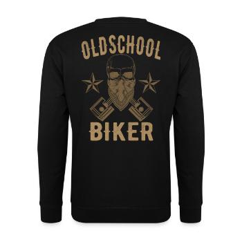 Biker Old School - Unisex Pullover - Schwarz - Hinten - Michal (187cm)