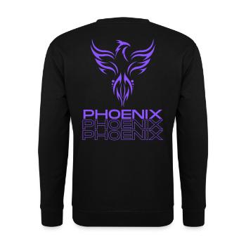 Phoenix-Pracht Feuervogel-Fashion - Unisex Pullover - Schwarz - Hinten - Alina (178cm)