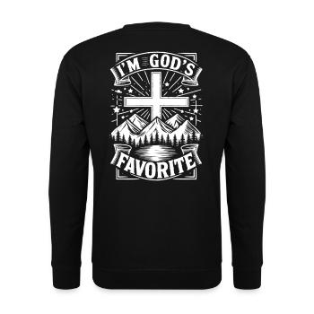Je suis le préféré de Dieu - Sweat-shirt Unisexe - noir - Dos - Alina (178cm)