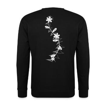Scoliose Florale Colonne vertébrale Impression Monochrome - Sweat-shirt Unisexe - noir - Dos - Alina (178cm)