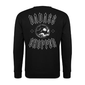 BADASS CHOPPER - Unisex Pullover - Schwarz - Hinten - Alina (178cm)