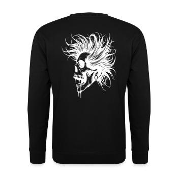 Skull Punk - Unisex Pullover - Schwarz - Hinten - Alina (178cm)