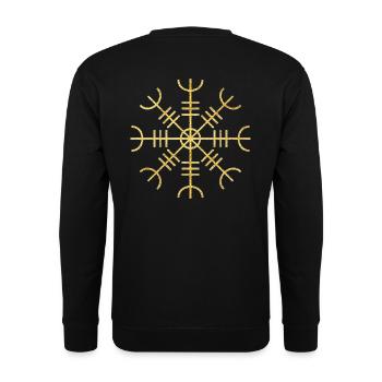 Viking Terror Helmet Aegishjalmur Symbol - Unisex Sweatshirt - black - Back - Alina (178cm)