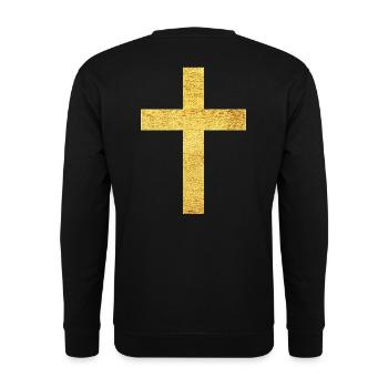 Croix chrétienne symbole de foi et de protection - Sweat-shirt Unisexe - noir - Dos - Michal (187cm)