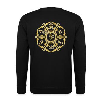 Om Mani Padme Hum Mantra de la Protection Spirituelle - Sweat-shirt Unisexe - noir - Dos - Alina (178cm)