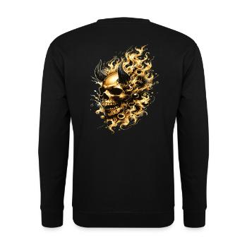Fire Skull Flames Inferno Mystical & Noble - Unisex Sweatshirt - black - Back - Alina (178cm)