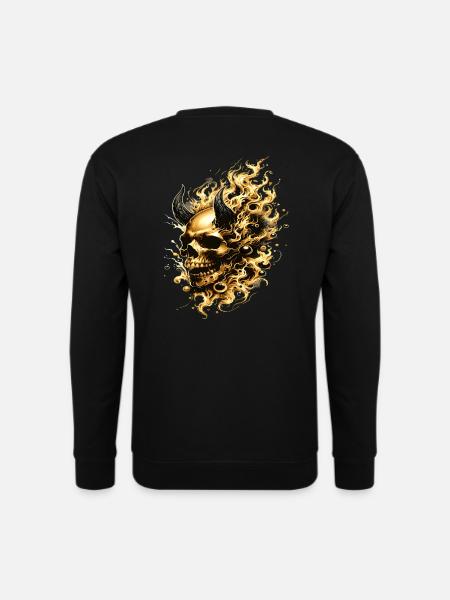 Feuer Totenkopf Flammen Inferno Mystisch & Edel - Unisex Pullover - Schwarz