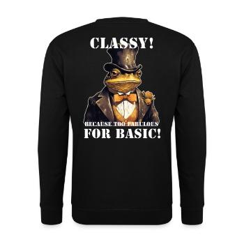 Frosch Steampunk - Unisex Pullover - Schwarz - Hinten - Alina (178cm)