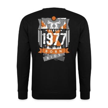 1977 - Unisex Pullover - Schwarz - Hinten - Alina (178cm)