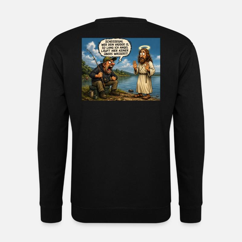 Angler mit Prioritäten - Unisex Pullover - Schwarz