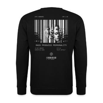 Mass Produced Personality: NPC Energy T-Shirt - Unisex Pullover - Schwarz - Hinten - Alina (178cm)