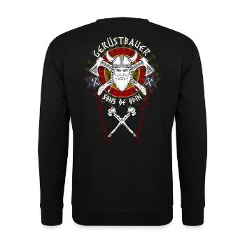 Gerüstbauer Shirt bedruckt in top Markenqualität - Unisex Pullover - Schwarz - Hinten - Alina (178cm)