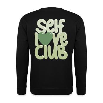 self love club. - Unisex Pullover - Schwarz - Hinten - Alina (178cm)