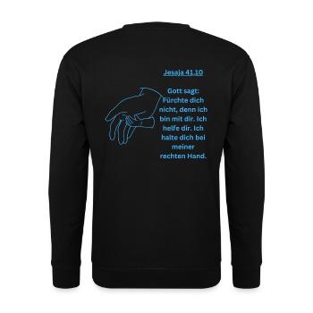 Jesaja 41 10 - Unisex Pullover - Schwarz - Hinten - Michal (187cm)