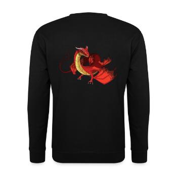 Majestic Red Dragon - Unisex Sweatshirt - black - Back - Alina (178cm)
