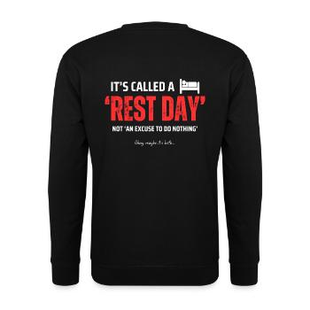 Jour de repos - Pas une excuse - T-shirt de motivation drôle - Sweat-shirt Unisexe - noir - Dos - Alina (178cm)